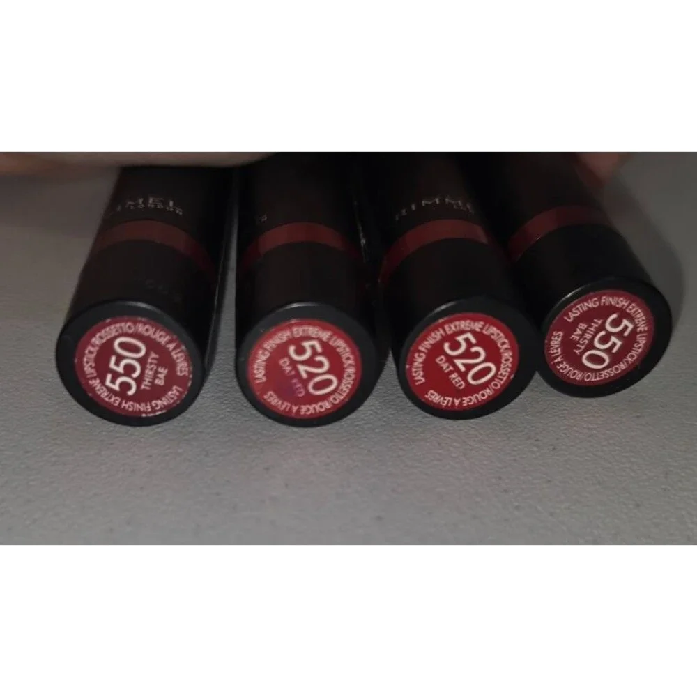 Lot of 4 Rimmel Lasting Finish Extreme 520 Dat Red NEW